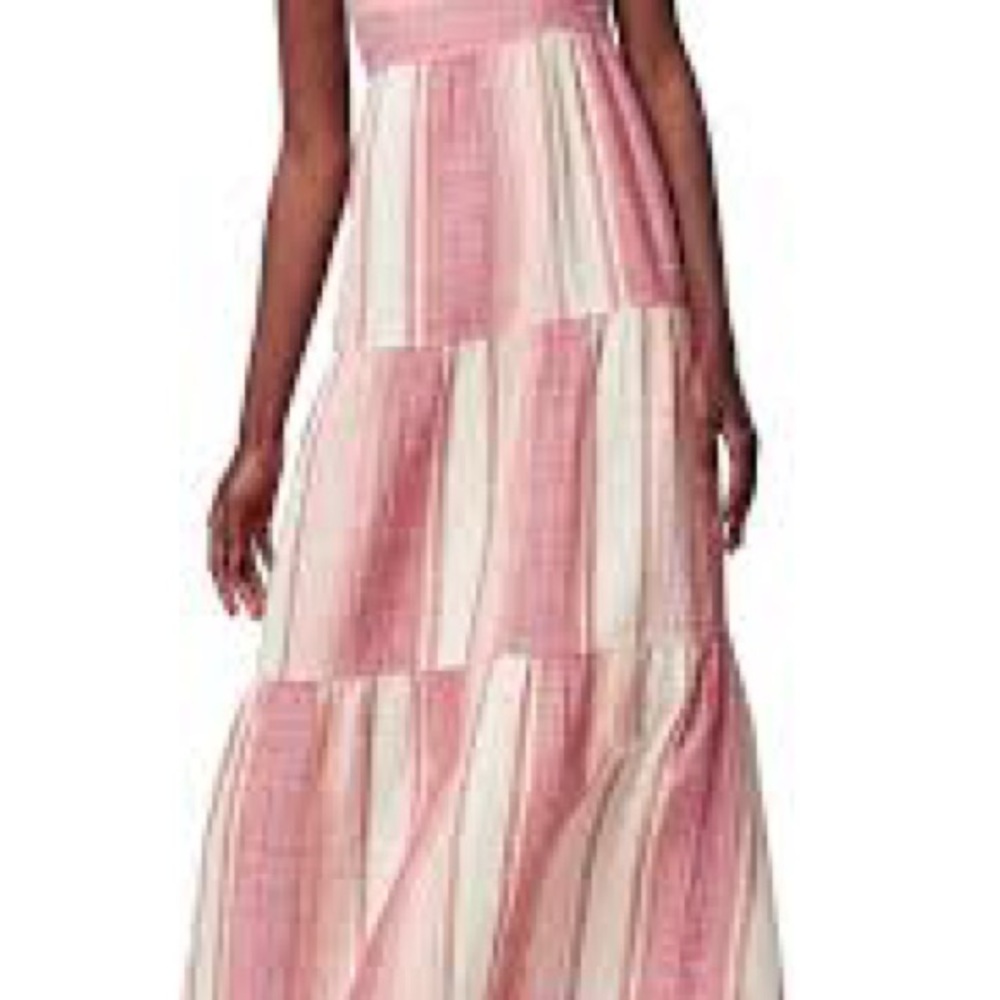 Faherty Pink and Cream Maxi Dress